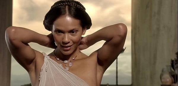  Lesley-Ann Brandt - Has cloth flipped down, exposing breasts - (uploaded by celebeclipse.com)